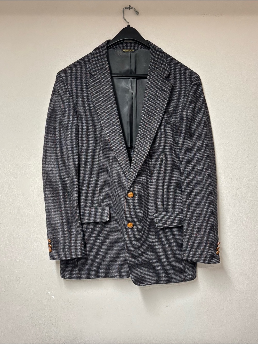 Men's Warm Gray and Tan Houndstooth Blazer